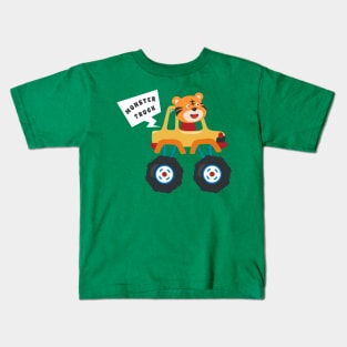 illustration of monster truck with cartoon style. Kids T-Shirt